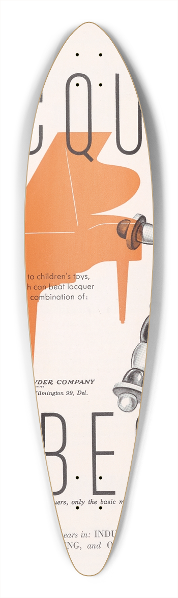 Hercules Incorporated - Lacquer is Best! 39.3 inch art pintail longboard deck