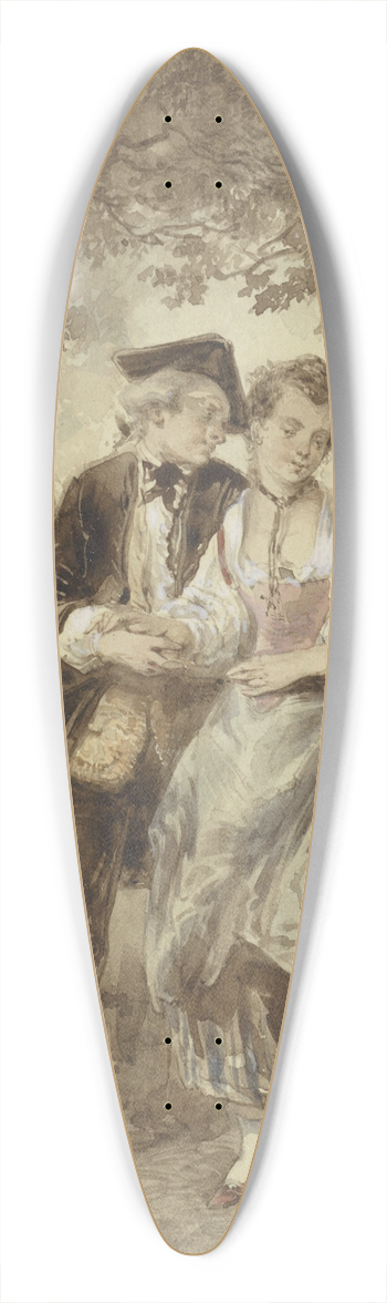 Herman Frederik Carel Ten Kate - Verliefd stel in het bos 39.3 inch art pintail longboard deck