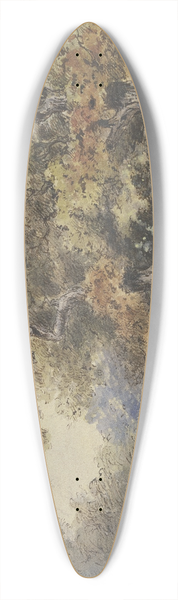Hermann Baisch - Seeufer mit hohen Bumen 39.3 inch art pintail longboard deck