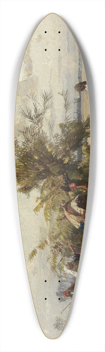 Hermann David Salomon Corrodi - An oasis encampment 39.3 inch art pintail longboard deck