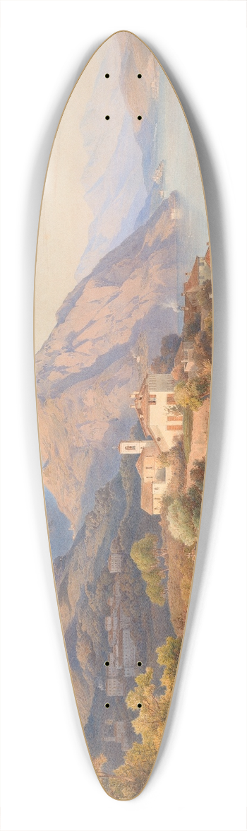 Hermann David Salomon Corrodi - A Summer Evening at the Lago Maggiore 39.3 inch art pintail longboard deck