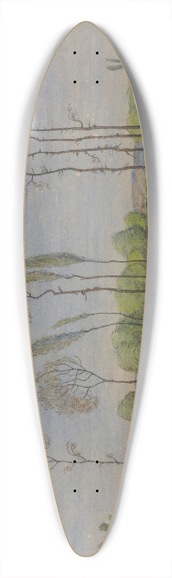 Hermann Dumler - Landscape in spring 39.3 inch art pintail longboard deck