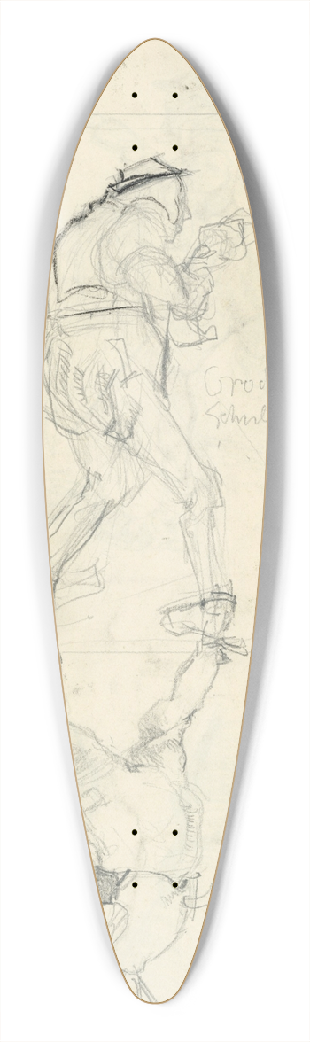 Hermann Groeber - Studienblatt 39.3 inch art pintail longboard deck