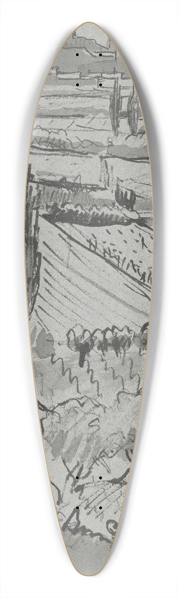 Hermann Lismann - Blick auf Fort St. Andr bei Villeneuve 39.3 inch art pintail longboard deck