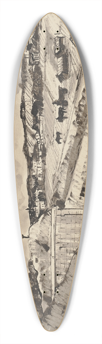 Hermann Lismann - Les Fortification de Montrouge 39.3 inch art pintail longboard deck