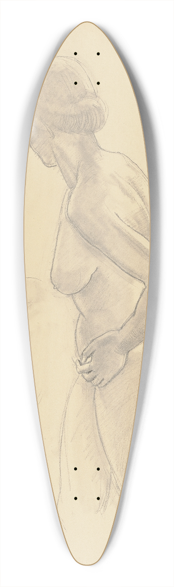 Hermann Lismann - Two female nudes 39.3 inch art pintail longboard deck
