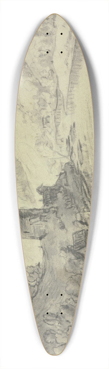 Herman Saftleven III - Flat landscape 39.3 inch art pintail longboard deck