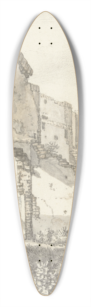 Herman Saftleven - Runes van een gebouw te Utrech 39.3 inch art pintail longboard deck
