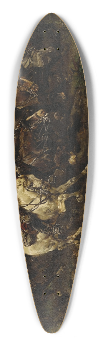 Hermanus Willem Koekkoek - A Cavalry Charge 39.3 inch art pintail longboard deck