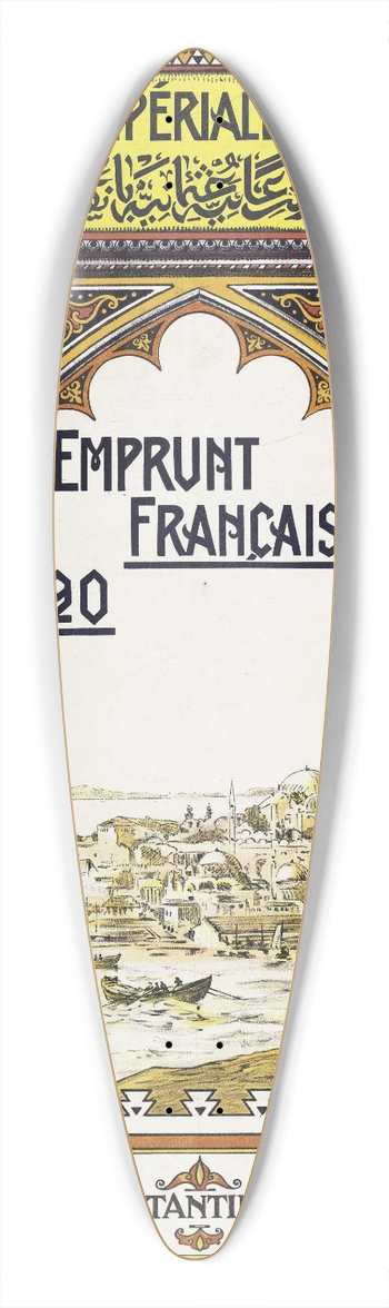 Hoen - Banque Imperiale Ottomane Emprunt Francais 1920 39.3 inch art pintail longboard deck