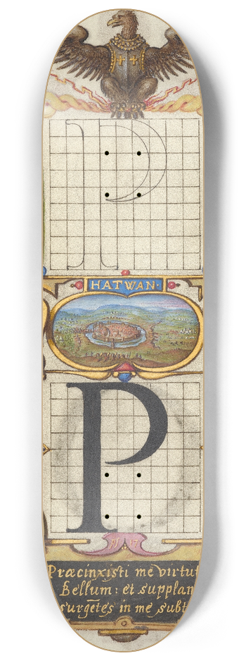 Joris Hoefnagel - Guide for Constructing the Letter P 8.25 inch art skate deck