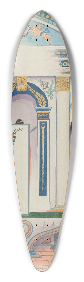 Howard H. Sherman - Side Altar, San Luis Rey Mission 39.3 inch art pintail longboard deck