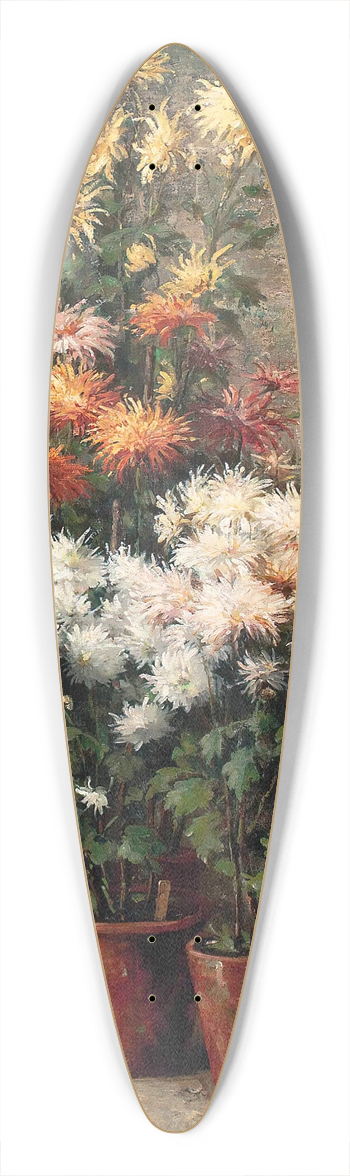 Hubert Bellis - Chrysanthemums 39.3 inch art pintail longboard deck