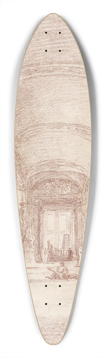 Hubert Robert - A Draftsman in the Capitoline Gallery 39.3 inch art pintail longboard deck