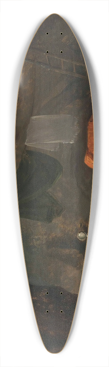 Hubert Robert - A Family In A Cave Interior 39.3 inch art pintail longboard deck
