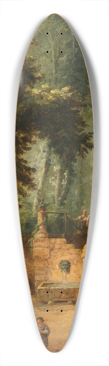 Hubert Robert - Fountain in a park 39.3 inch art pintail longboard deck
