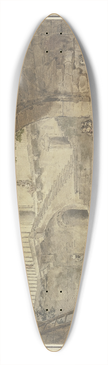 Hubert Robert - Gewlbe mit antikem Brunnen und Aussicht auf eine Treppe 39.3 inch art pintail longboard deck