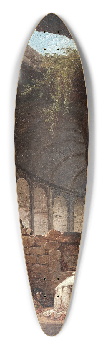Hubert Robert - Hermit in the Colosseum 39.3 inch art pintail longboard deck