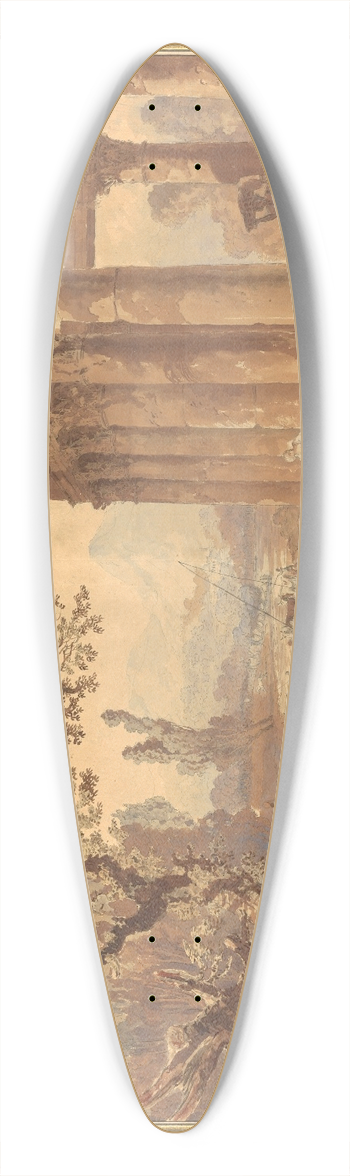 Hubert Robert - Landscape with Ruins 39.3 inch art pintail longboard deck