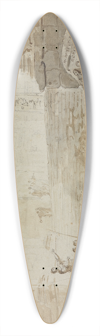 Hubert Robert - Rmisches Capriccio mit Straensngerin 39.3 inch art pintail longboard deck