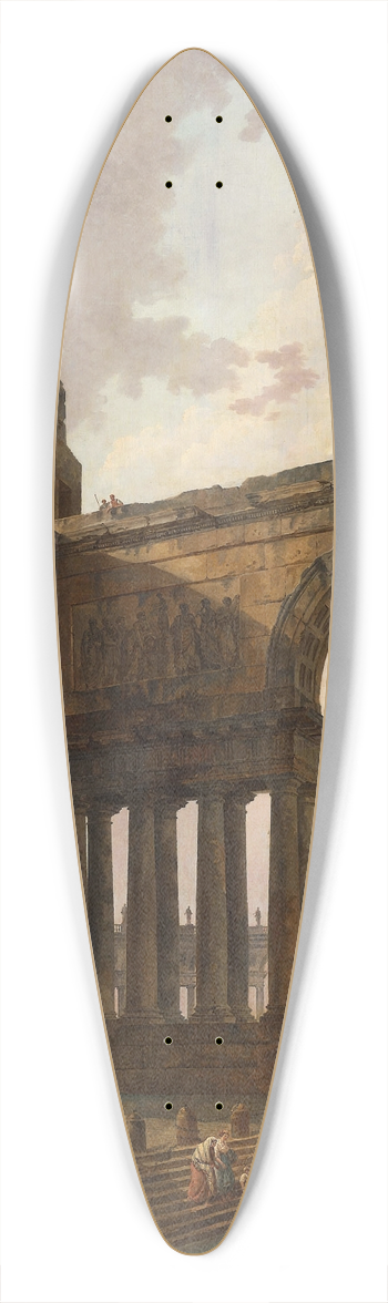Hubert Robert - The Landing Place 39.3 inch art pintail longboard deck