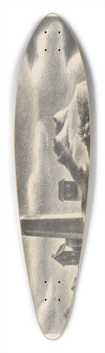Hugh Botts - Lighthouse 39.3 inch art pintail longboard deck