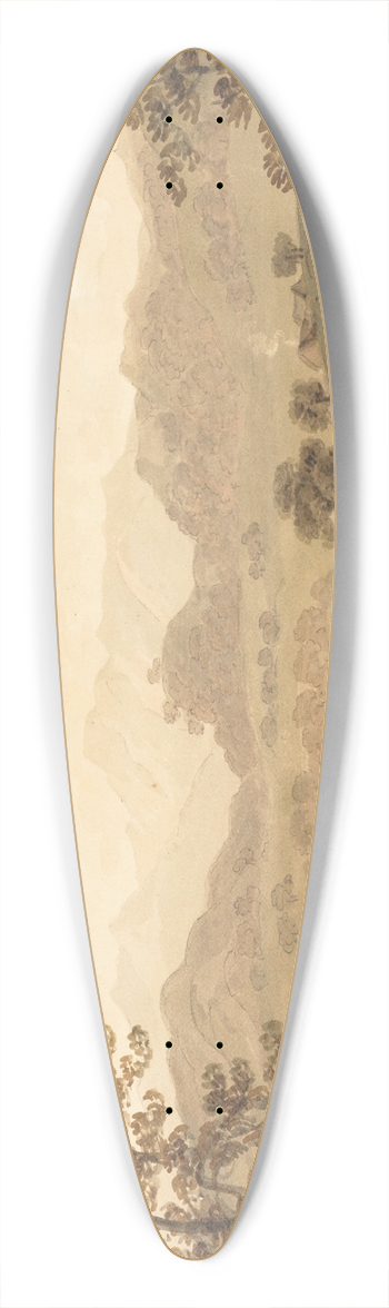 Hugh William Williams - Landscape, North Wales 39.3 inch art pintail longboard deck