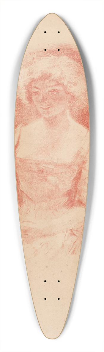 Huib Luns - Zittend meisje 39.3 inch art pintail longboard deck