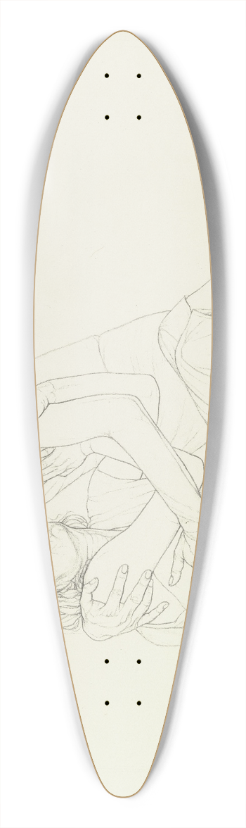 Ida Teichmann - Pair of lovers 39.3 inch art pintail longboard deck