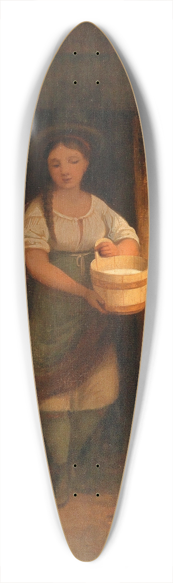 Ignaz Raffalt - Milkmaid in the Barn 39.3 inch art pintail longboard deck