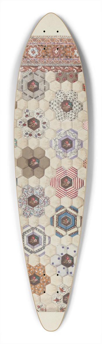 Irene Schaefer - Patchwork Quilt 39.3 inch art pintail longboard deck