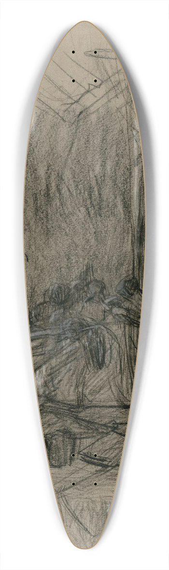 Isaac Israls - Interieur van een glasblazerij 39.3 inch art pintail longboard deck