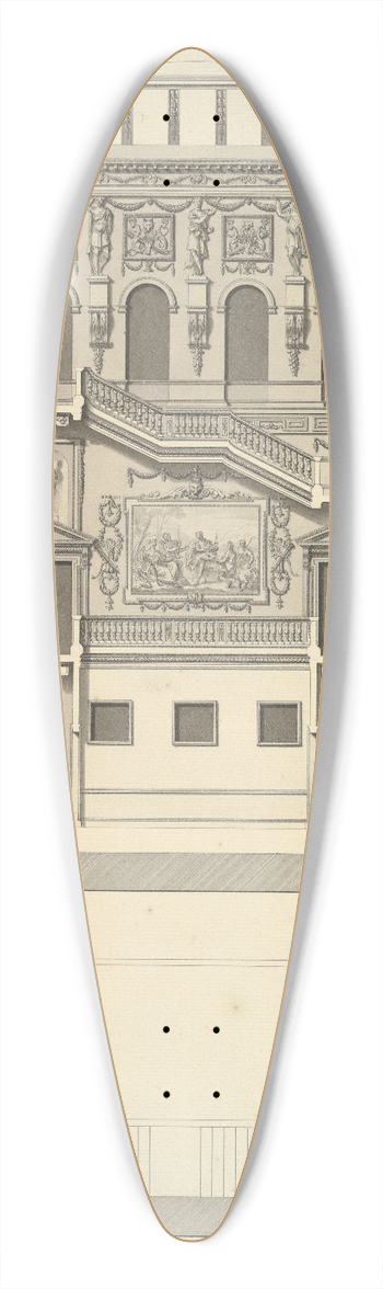 Isaac Ware - Side of the Staircase, Houghton Hall, Norfolk, Elevation 39.3 inch art pintail longboard deck