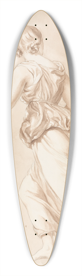 Isaac Weld - Running Woman 39.3 inch art pintail longboard deck