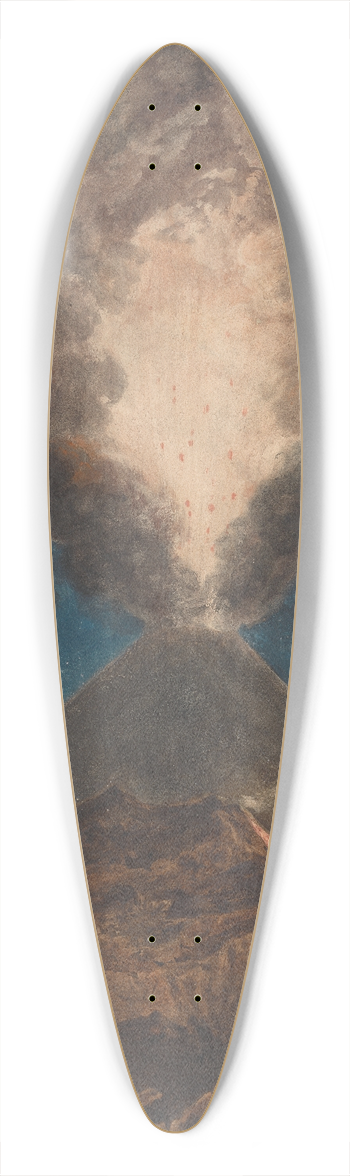 Isaac Weld - Vesuvius in Eruption 39.3 inch art pintail longboard deck