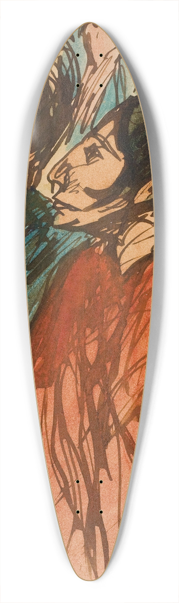 Isidre Nonell - Gypsy Couple 39.3 inch art pintail longboard deck