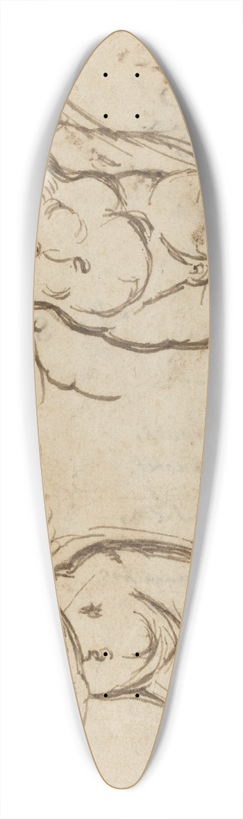 Italian 17th Century - Two Standing Putti (recto) 39.3 inch art pintail longboard deck