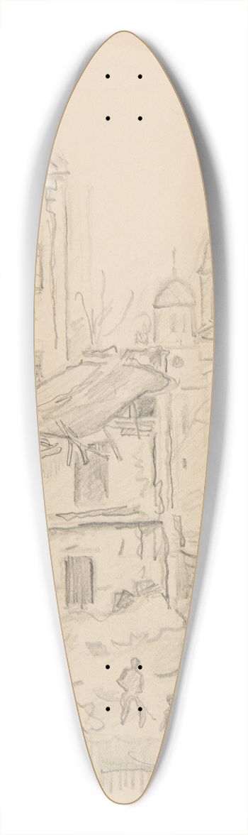 Ivan Ivanec - Pejza miejski z kocioem 39.3 inch art pintail longboard deck