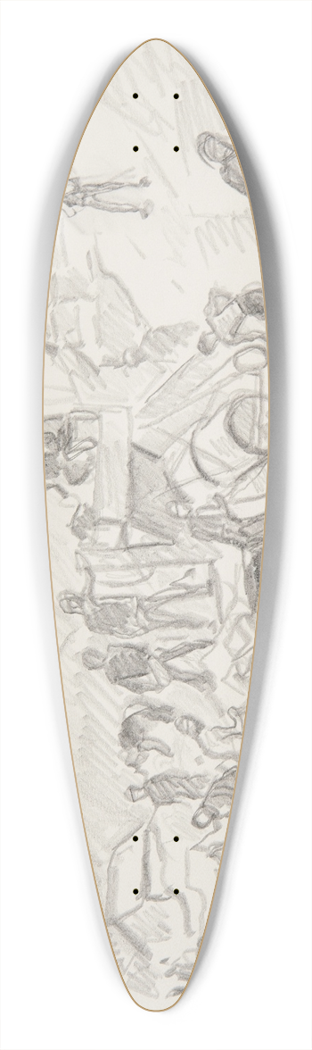 Ivan Ivanec - robotnicy przy pracy w kamienioomie. 39.3 inch art pintail longboard deck