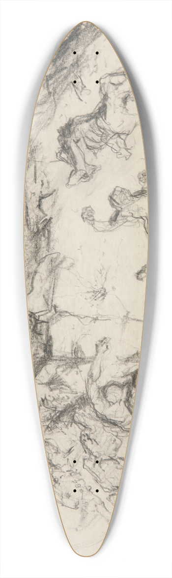 Ivan Ivanec - Scena walki toczonej nad przepaci 39.3 inch art pintail longboard deck