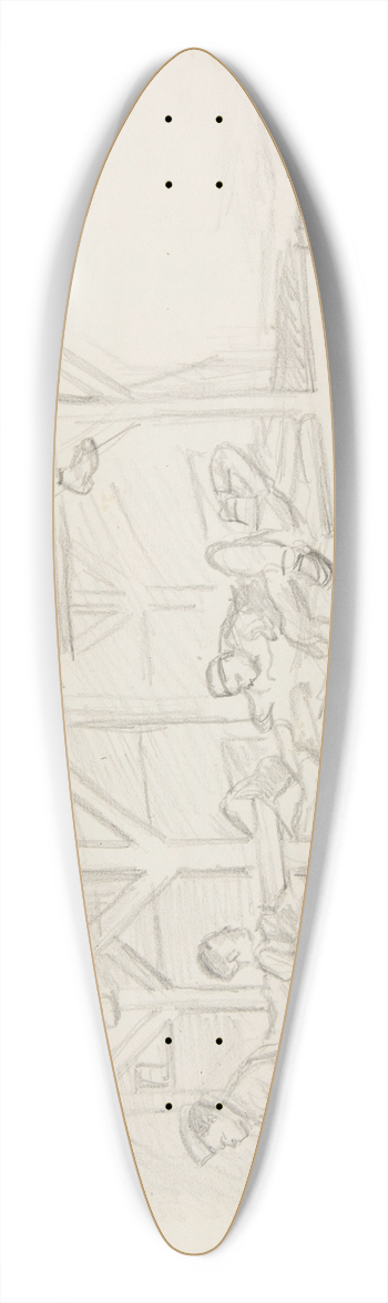 Ivan Ivanec - Wntrze obozowego baraku z pitrowymi pryczami 39.3 inch art pintail longboard deck