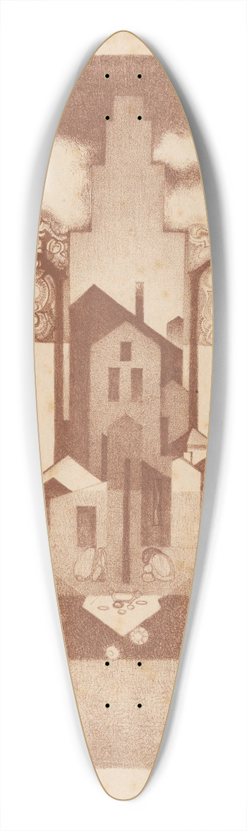Jac Jongert - Decoratief ontwerp voor een fabriek 39.3 inch art pintail longboard deck