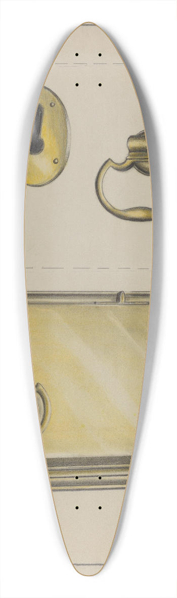 Jack Staloff - Lock Handle and Key Plate 39.3 inch art pintail longboard deck