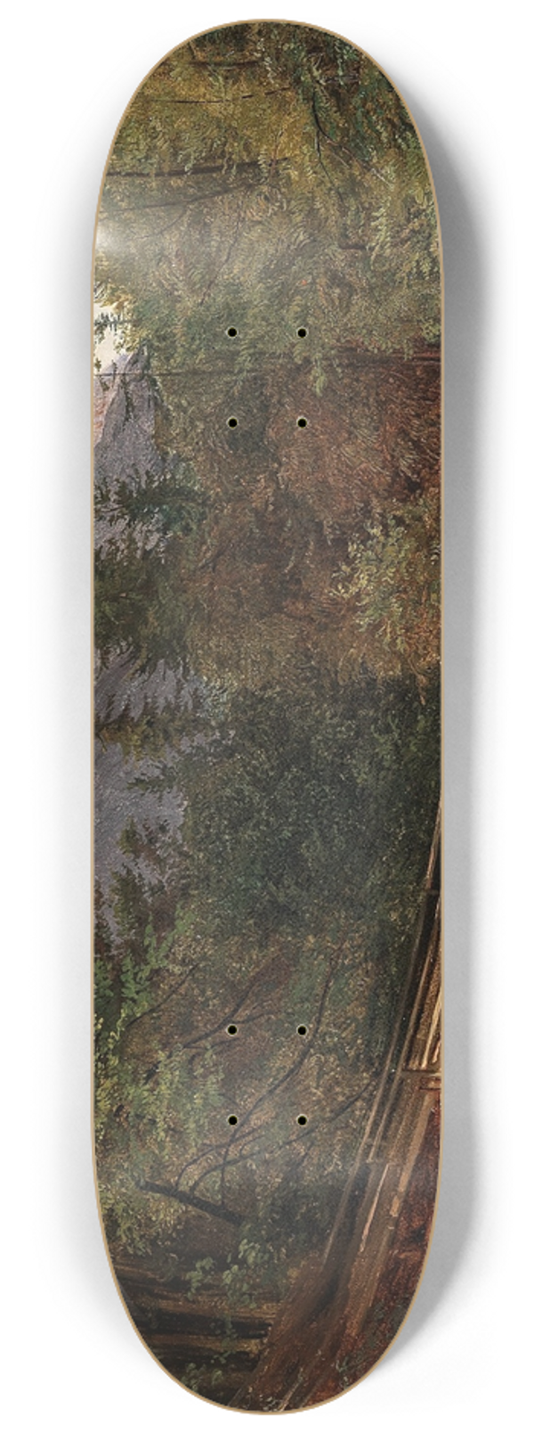 Josef Feid - The Bridge by the Rettenbach Mill in Bad Ischl 8.25 inch art skate deck