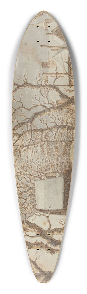 Jacob Cats - Winter Scene 39.3 inch art pintail longboard deck