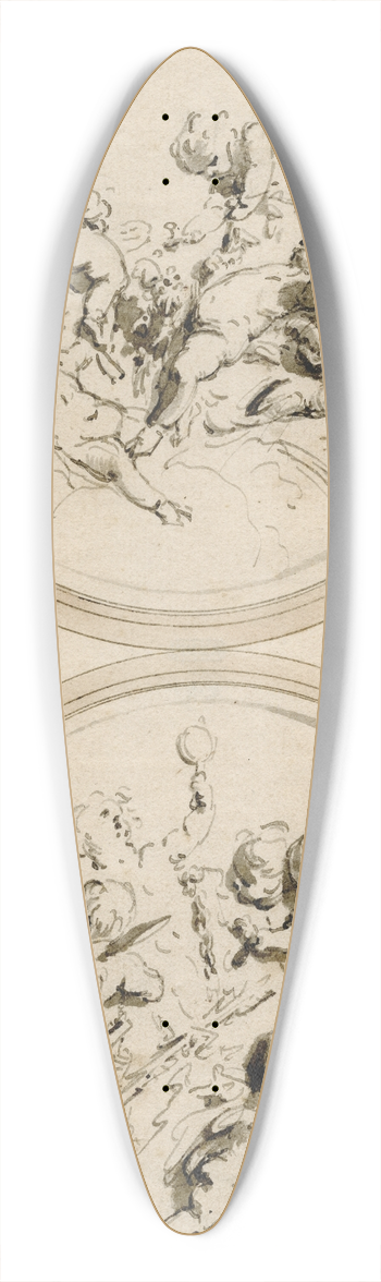 Jacob de Wit - Aarde en vuur: medaillons met putti 39.3 inch art pintail longboard deck