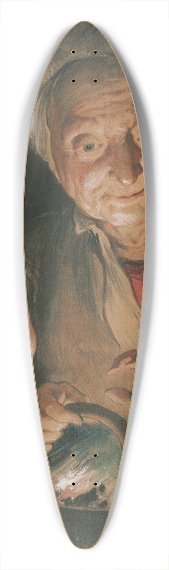Jacob de Wit - Old woman and boy warming their hands (After Peter Paul Rubens) 39.3 inch art pintail longboard deck