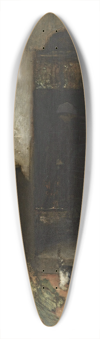 Jacob Maris - A Girl With A Playing Kitten 39.3 inch art pintail longboard deck
