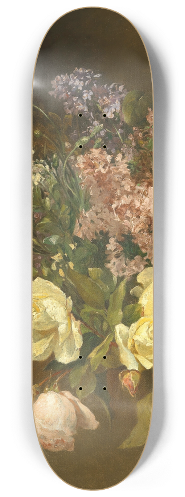 Josefine Swoboda - A Bouquet of Flowers with Lilacs and Roses 8.25 inch art skate deck