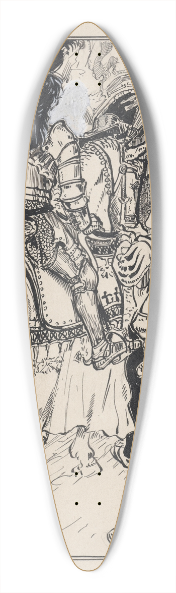 Jacob Pieter van den Bosch - Koning Lear, Cordelia en hun leger 39.3 inch art pintail longboard deck